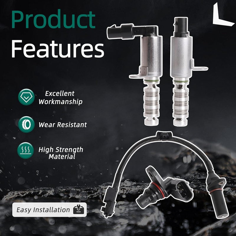 Riyhch Intake & Exhaust Variable Valve Timing VVT Control Solenoid Crankshaft Position Sensor Kit Fit for Hyundai, for Kia 2016-2021 2.0 L Replace ‎24375-2El00 39350-2E200 39180-2B000 - Image 2